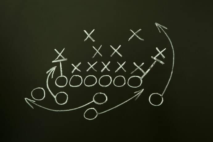 iStock game plan on chalk board